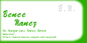 bence mancz business card